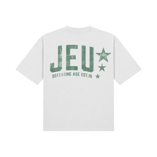 JEU* VINTAGE TEE WHITE & GREEN
