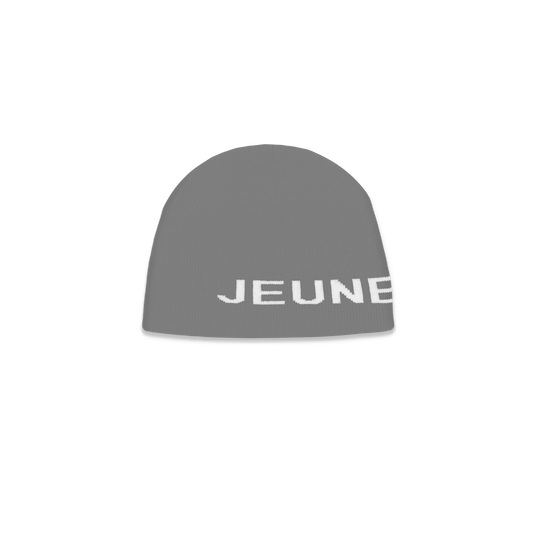 JEUNE LOGO BEANIE GREY & WHITE