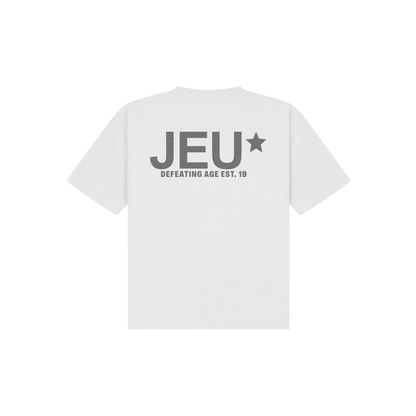 JEU* DEFEATING AGE TEE WHITE & GREY