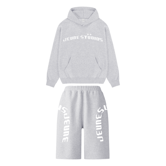 JEUNE SHORTSET GREY & WHITE