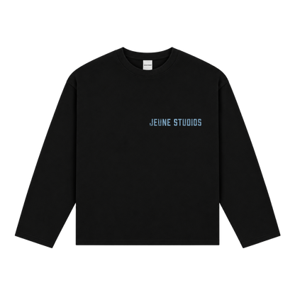 JEU* VINTAGE LONGSLEEVE BLACK & BABY BLUE
