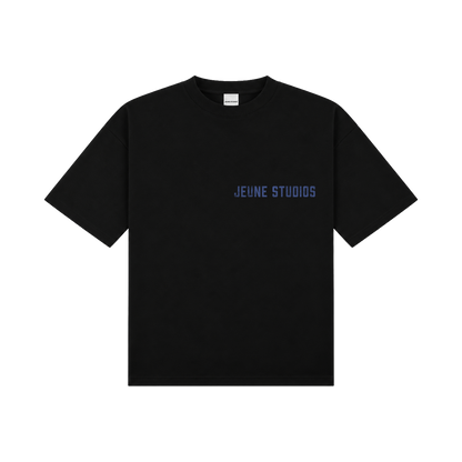 JEU* VINTAGE TEE BLACK & BLUE