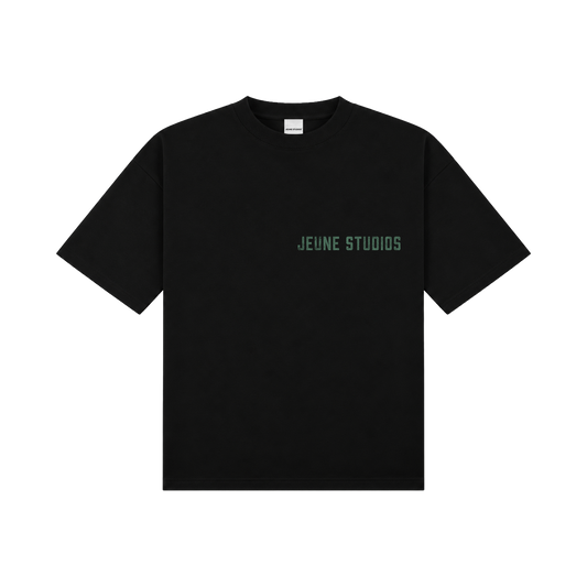JEU* VINTAGE TEE BLACK & GREEN