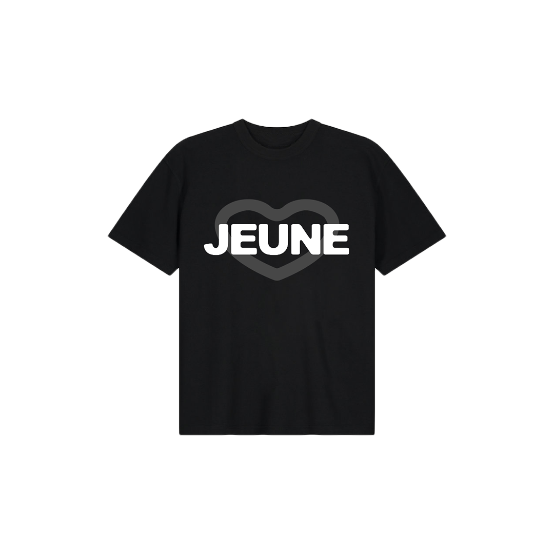 JEUNE HEART TEE BLACK & GREY