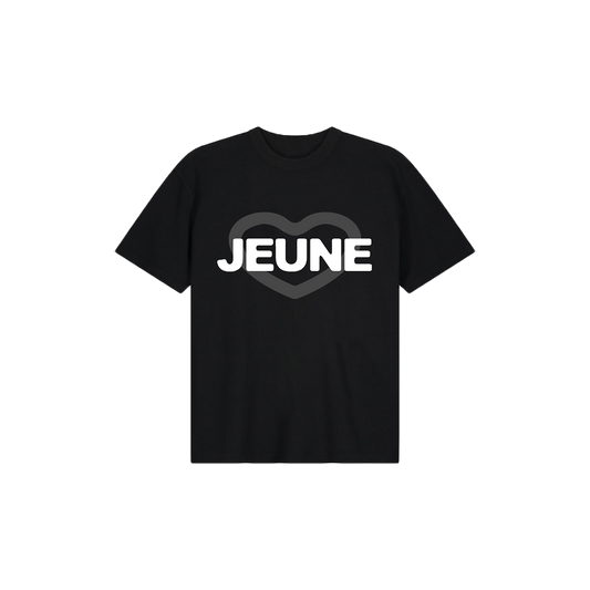 JEUNE HEART TEE BLACK & GREY