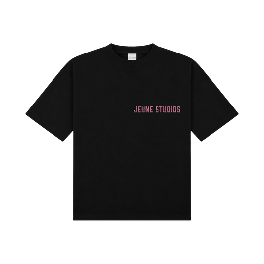 JEU* VINTAGE TEE BLACK & PINK