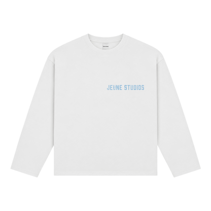 JEU* VINTAGE LONGSLEEVE WHITE & BABY BLUE