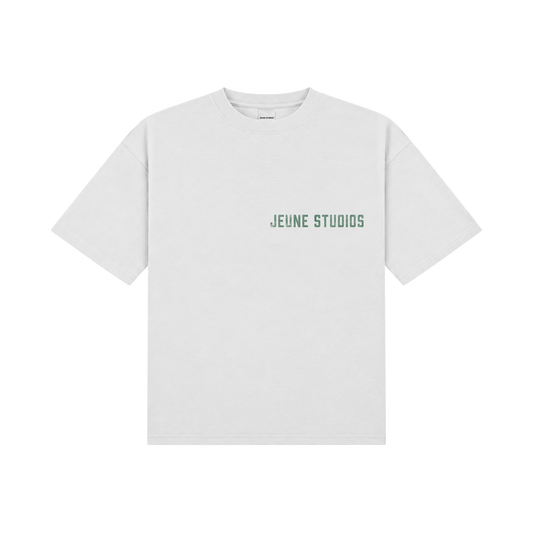 JEU* VINTAGE TEE WHITE & GREEN