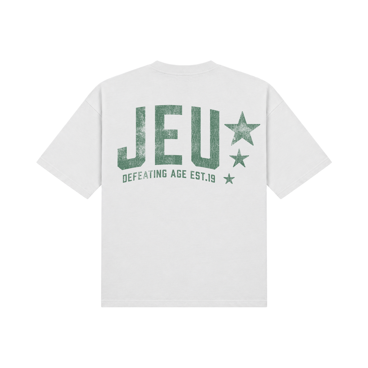 JEU* VINTAGE TEE WHITE & GREEN
