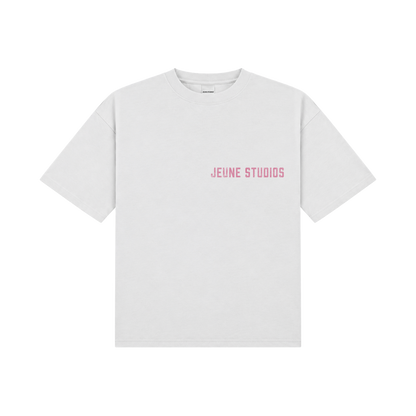 JEU* VINTAGE TEE WHITE & PINK