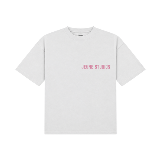 JEU* VINTAGE TEE WHITE & PINK