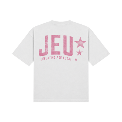 JEU* VINTAGE TEE WHITE & PINK
