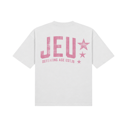 JEU* VINTAGE TEE WHITE & PINK